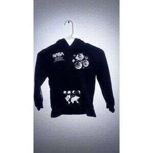 Hyper Space NASA Hoodie Boy Size 10 Hoodie Black Map Long Sleeve